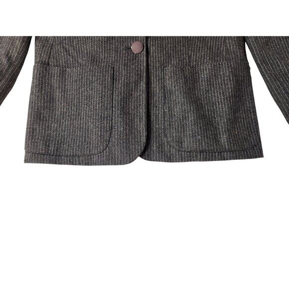 Vintage HaberdasHer Women's Gray Pinstripe Power 2 Piece Wool Suit US7/9 - Picture 9 of 14